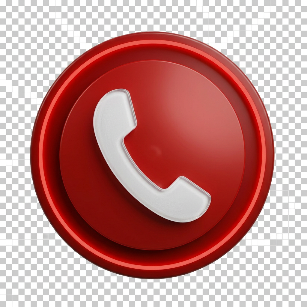 A circular green phone icon button for a moving company, perfectly cropped as a circle with no white background or padding, just the green circular button itself, ready for a floating action button